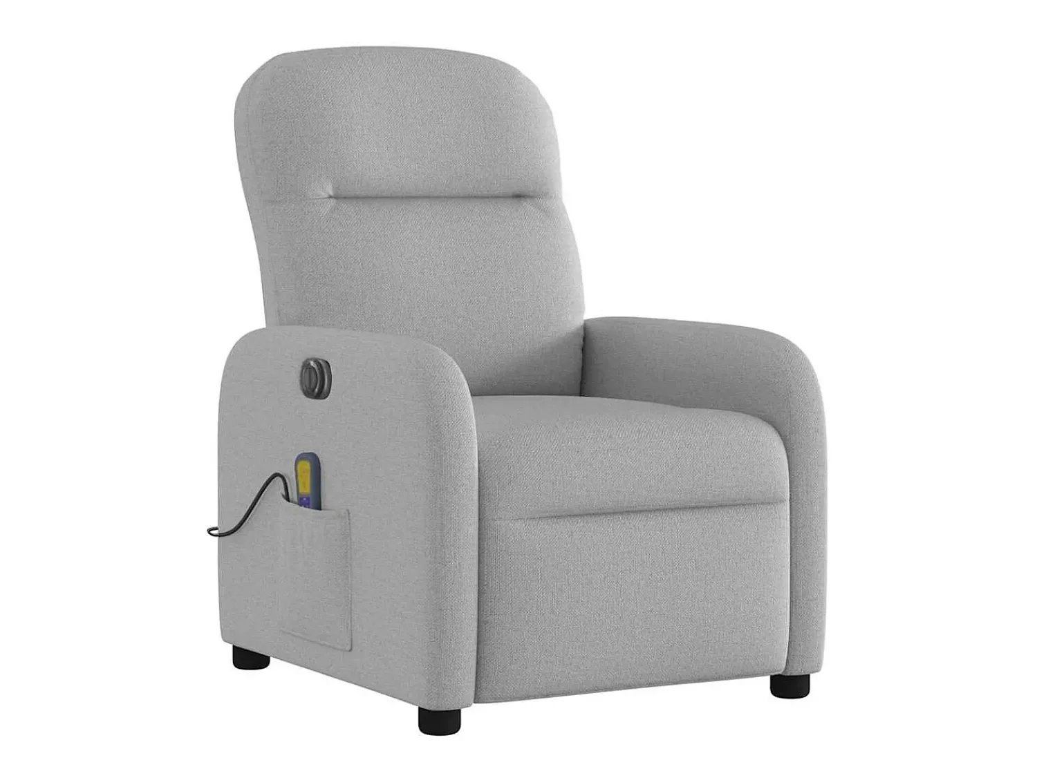vidaxl Poltrona massagens reclinável elétrica tecido -nublado^ Poltrona