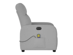 vidaxl Poltrona massagens reclinável elétrica tecido -nublado^ Poltrona