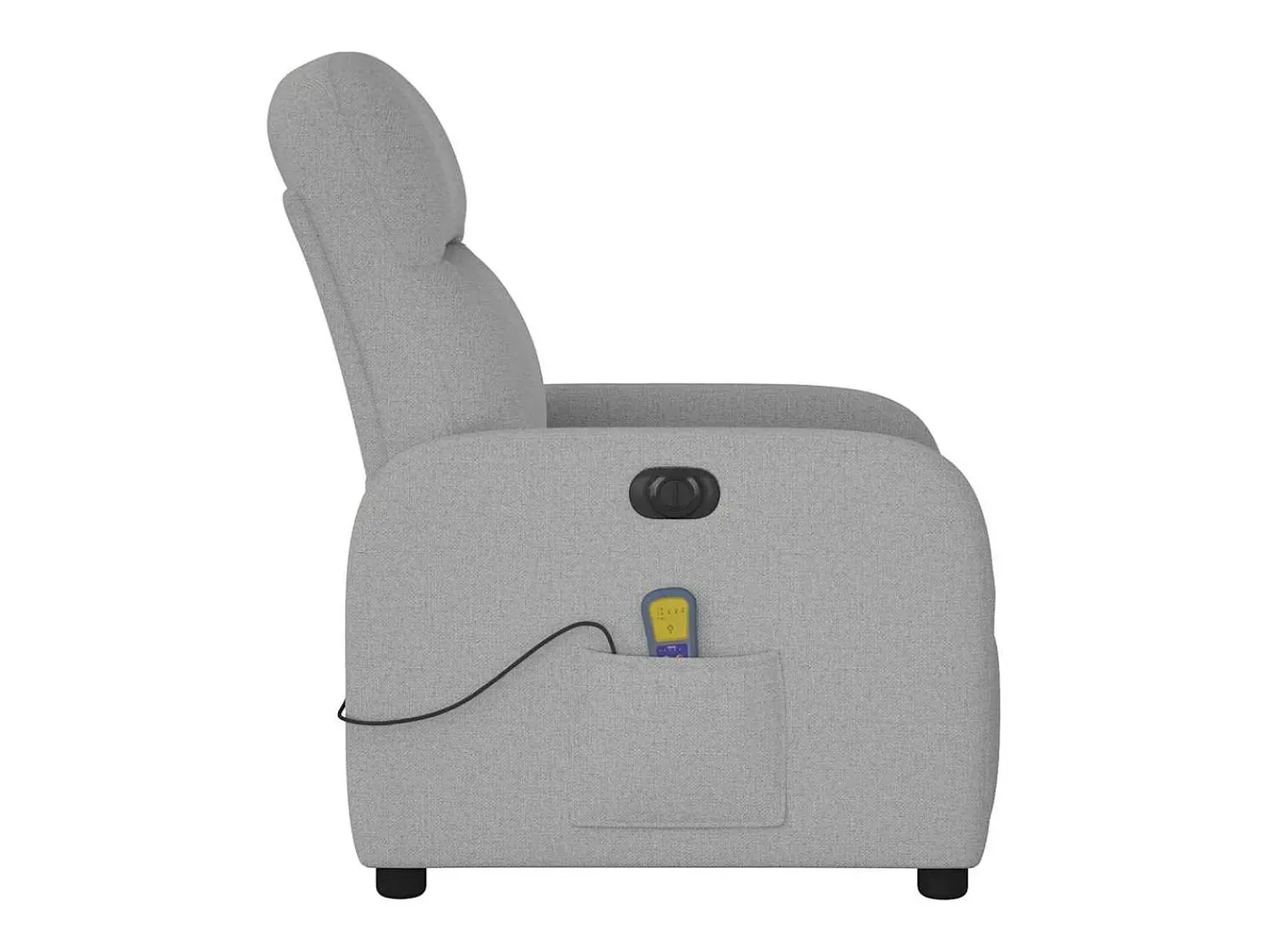 vidaxl Poltrona massagens reclinável elétrica tecido -nublado^ Poltrona