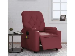 New Poltrona massagens reclin. elétrica couro artif. -tinto SHL742463 Vermelho
