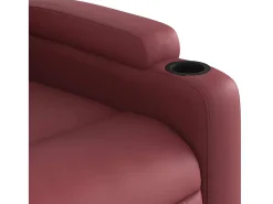 New Poltrona massagens reclin. elétrica couro artif. -tinto SHL742463 Vermelho