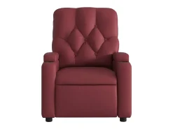 New Poltrona massagens reclin. elétrica couro artif. -tinto SHL742463 Vermelho