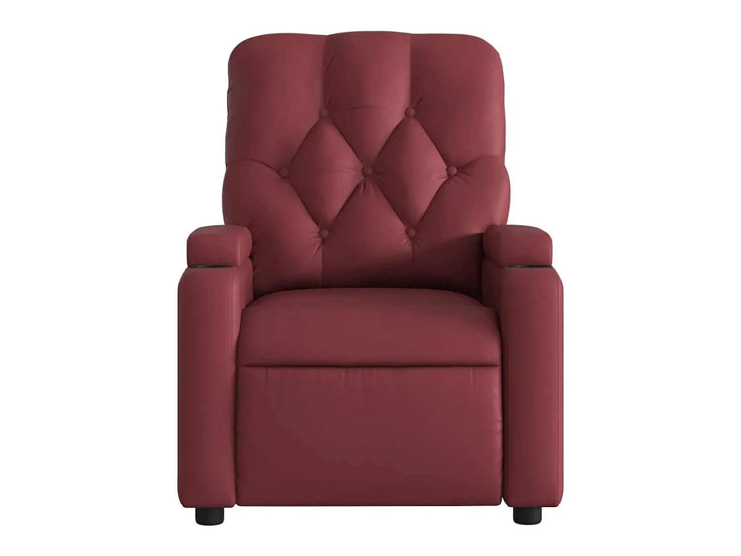 New Poltrona massagens reclin. elétrica couro artif. -tinto SHL742463 Vermelho