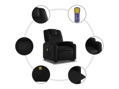Poltrona massagens reclinável elevatória couro artificial SHL493933 Preto
