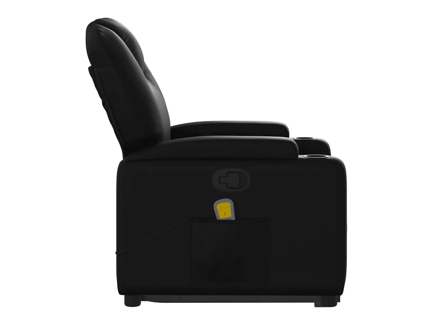 Poltrona massagens reclinável elevatória couro artificial SHL493933 Preto