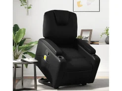 Poltrona massagens reclinável elevatória couro artificial SHL493933 Preto