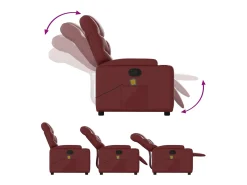 Poltrona| Poltrona massagens reclinável couro artificial tinto SHL197487 Vermelho