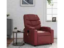 Poltrona| Poltrona massagens reclinável couro artificial tinto SHL197487 Vermelho