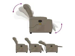 Poltrona* Poltrona massagens reclinável elevatória couro art. cappuccino SHL49449 Castanho