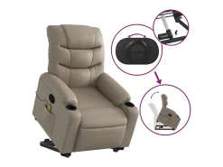 Poltrona* Poltrona massagens reclinável elevatória couro art. cappuccino SHL49449 Castanho