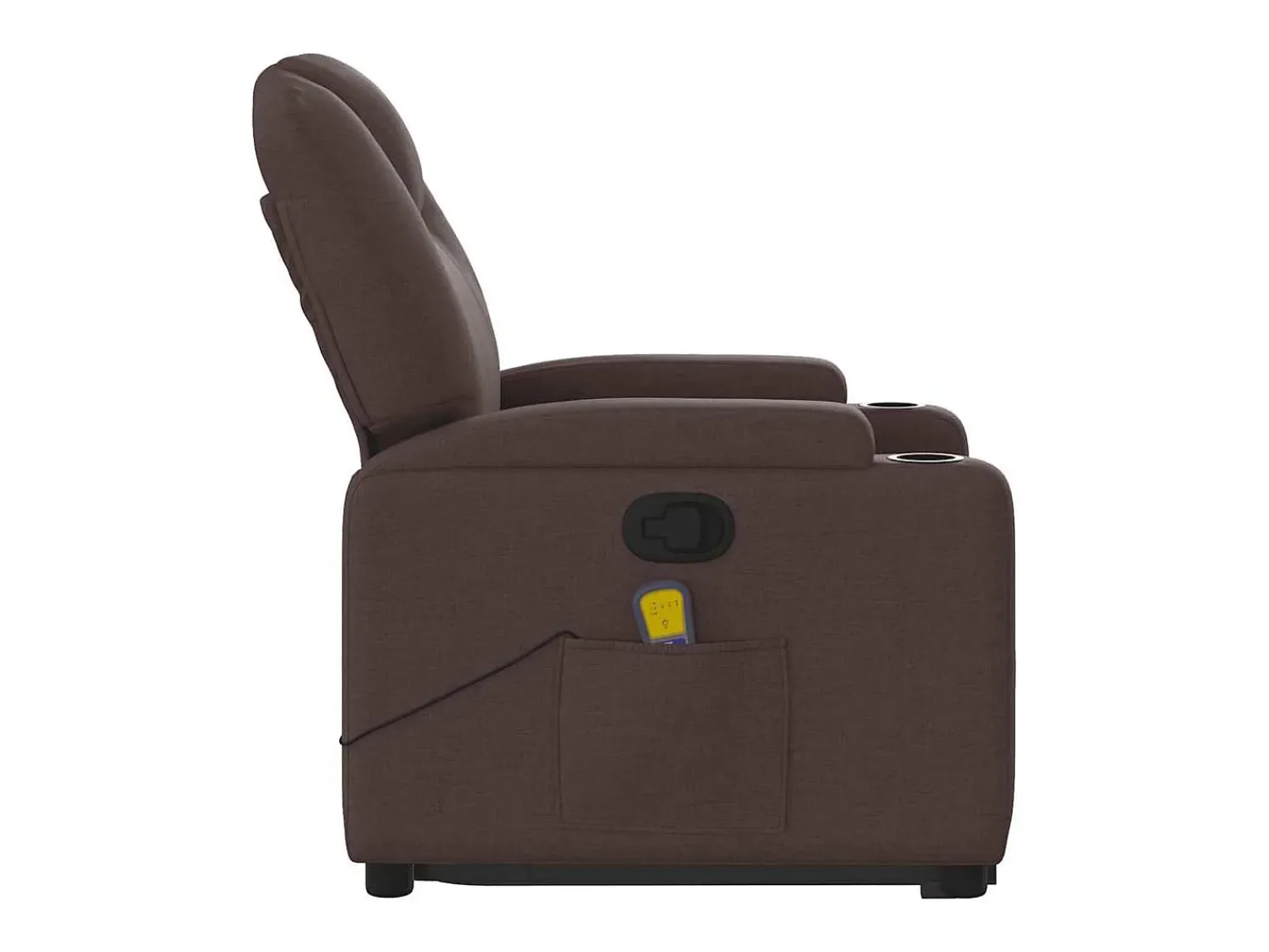 Poltrona massagens reclinável elevatória tecido -escuro SHL708248^ Poltrona
