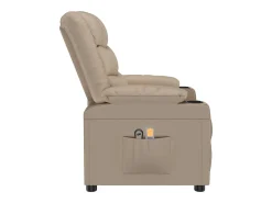 vidaxl Poltrona massagens reclinável elétrica couro artif. cappuccino^ Poltrona