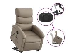 Best Poltrona massagens reclinável elevatória couro art. cappuccino SHL216908 Castanho