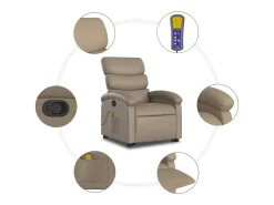 Best Poltrona massagens reclinável elevatória couro art. cappuccino SHL216908 Castanho