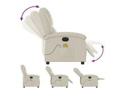 Poltrona| Poltrona massagens reclinável elétrica couro artificial SHL919891 Creme