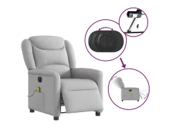 Poltrona massagens reclinável elétrica tecido -nublado SHL915829^ Poltrona