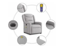 Poltrona massagens reclinável elétrica tecido -nublado SHL915829^ Poltrona