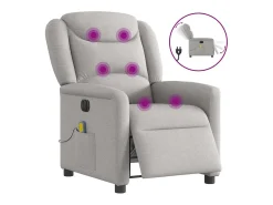 Poltrona massagens reclinável elétrica tecido -nublado SHL915829^ Poltrona