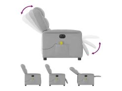 Poltrona massagens reclinável elétrica tecido -nublado SHL915829^ Poltrona