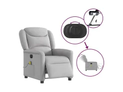 Poltrona massagens reclinável elétrica tecido -nublado SHL915829^ Poltrona