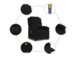 Online Poltrona massagens reclinável elevatória elétrica veludo SHL40003 Preto