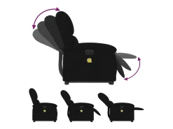 Online Poltrona massagens reclinável elevatória elétrica veludo SHL40003 Preto