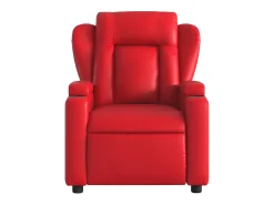 Outlet Poltrona massagens reclinável elétrica couro artif. SHL185716 Vermelho