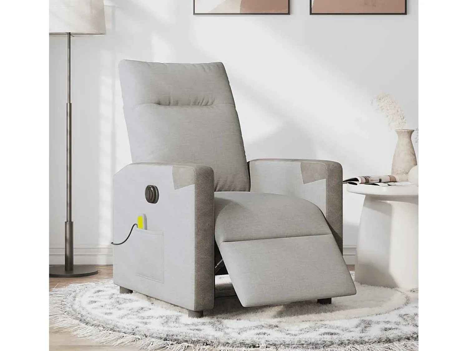 Poltrona| Poltrona massagens reclinável elétrica tecido -nublado SHL309353 Cinzento