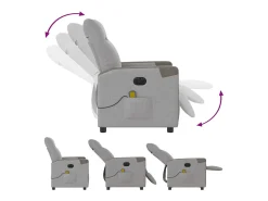 Poltrona| Poltrona massagens reclinável elétrica tecido -nublado SHL309353 Cinzento