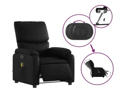 Hot Poltrona massagens reclinável elétrica couro artificial SHL486290 Preto