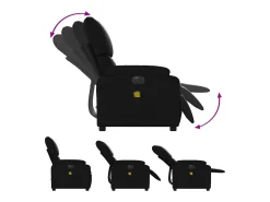 Hot Poltrona massagens reclinável elétrica couro artificial SHL486290 Preto