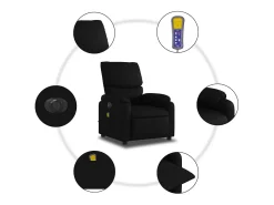 Hot Poltrona massagens reclinável elétrica couro artificial SHL486290 Preto