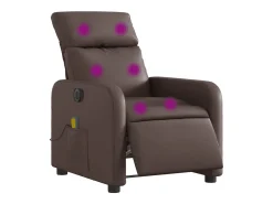 Poltrona| Poltrona massagens reclinável elétrica couro artif. SHL685030 Castanho