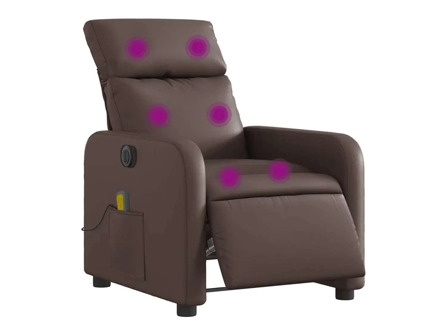 Poltrona| Poltrona massagens reclinável elétrica couro artif. SHL685030 Castanho