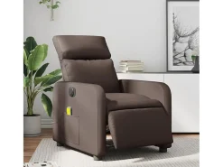 Poltrona| Poltrona massagens reclinável elétrica couro artif. SHL685030 Castanho