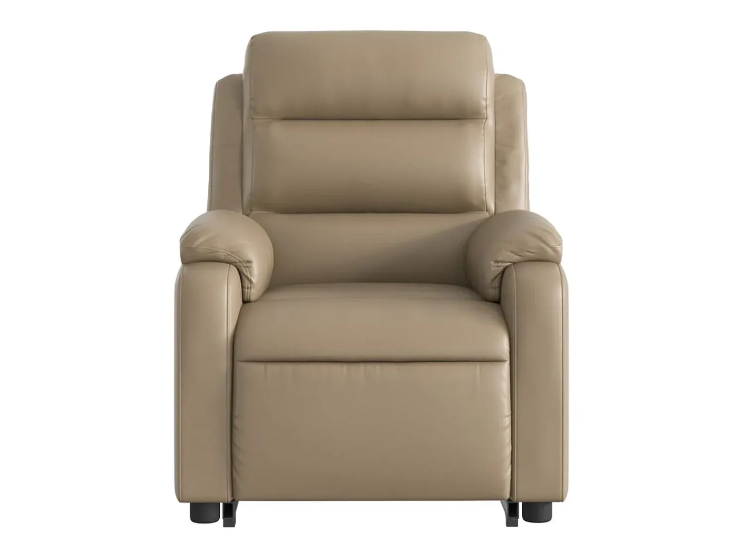 vidaxl Poltrona massagens reclinável elevatória couro art. cappuccino^ Poltrona