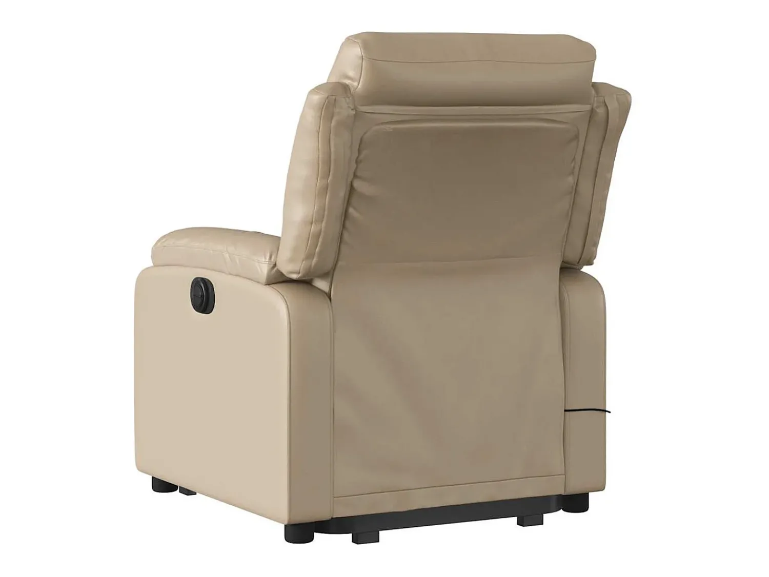vidaxl Poltrona massagens reclinável elevatória couro art. cappuccino^ Poltrona