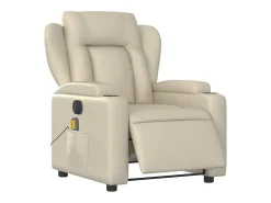 Sale Poltrona massagens reclinável elétrica couro artificial SHL809645 Creme
