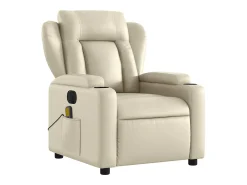 Sale Poltrona massagens reclinável elétrica couro artificial SHL809645 Creme