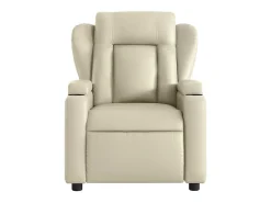 Sale Poltrona massagens reclinável elétrica couro artificial SHL809645 Creme