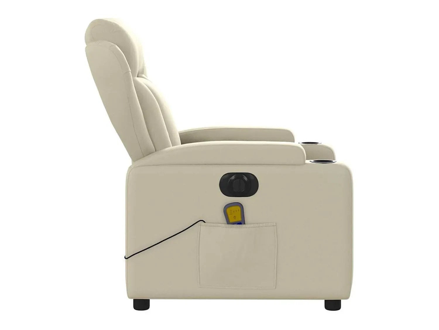 Sale Poltrona massagens reclinável elétrica couro artificial SHL809645 Creme