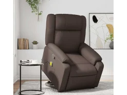 Hot Poltrona massagens reclinável elevatória couro artif. SHL339157 Castanho
