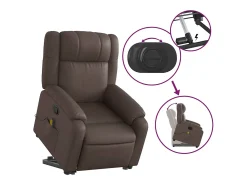 Hot Poltrona massagens reclinável elevatória couro artif. SHL339157 Castanho