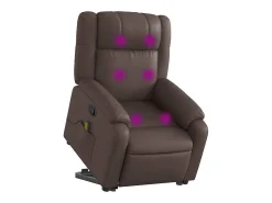 Hot Poltrona massagens reclinável elevatória couro artif. SHL339157 Castanho