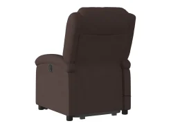 Poltrona|vidaxl Poltrona massagens reclinável elevatória tecido -escuro Castanho