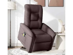 New Poltrona massagens reclinável elevatória tecido -escuro SHL12103 Castanho