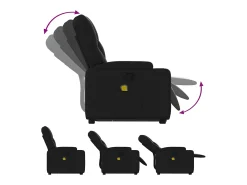 New Poltrona massagens reclinável elevatória couro artificial SHL574004 Preto