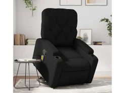 New Poltrona massagens reclinável elevatória couro artificial SHL574004 Preto
