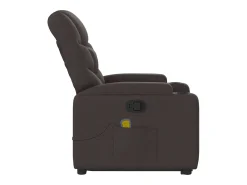 Poltrona massagens reclinável elevatória tecido -escuro SHL964721^ Poltrona