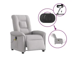 Poltrona| Poltrona massagens reclinável elétrica tecido -nublado SHL378487 Cinzento